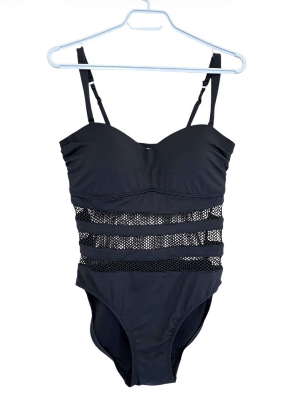 La Vie En Rose Aqua Mesh Middle One Piece Swimsuit - Size L